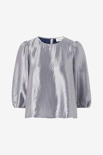 Selected Femme Bluse slfSilva 3/4 Top Sølv