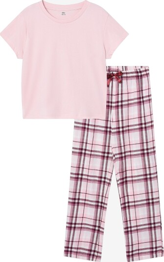Ellos Collection Pysjsett i flanell og jersey Rosa Ellos Collection Pysjsett i flanell og jersey Rosa