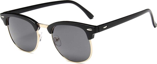 Black Clubmaster solbriller mørkt glass + senil ledning