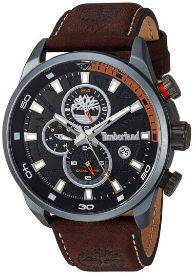 Timberland Herreklokke TBL14816JLU02A Henniker Sort/Lær Ø46 mm