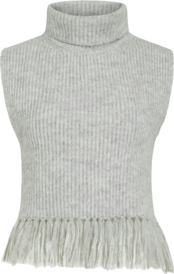 Vila Vizariah High Neck Poncho/Ka   Grey   