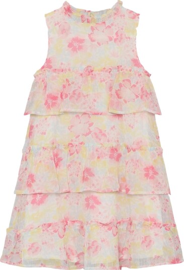 Minymo Kjole AOP Bright White Minymo 10 år 140 Kjole Rosa