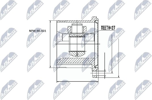 Nty Drivknute drivaksel NTY NPW NS 001