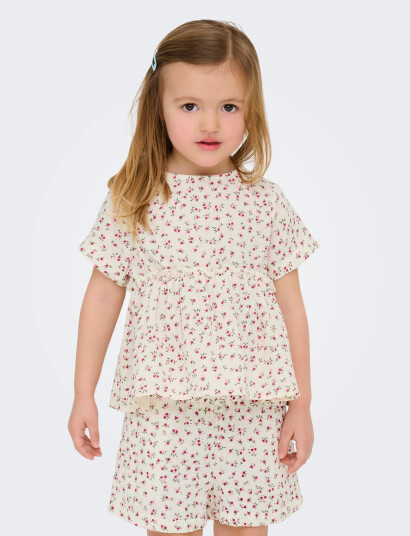 Kids Only Kmgthyra Life S/S Top Wvn Noos White 128