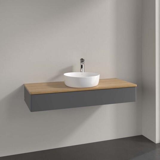Villeroy & Boch  Antao Servantskap med 1 skuff 120x50x19 cm u/lys Antrasitt/Eik