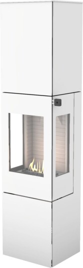 Nexo 185 hvit frittstående biopeis med sideglass og ståldør