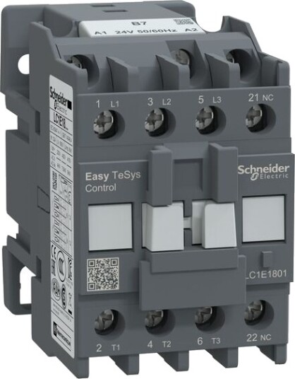 Schneider Electric Kontaktor Easy TeSys LC1E1801B7 18A 1NC 24V AC