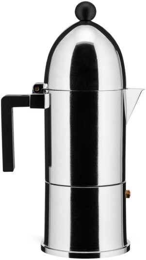 Alessi La Cupola Espresso Coffee Maker 3 Cups Kaffemaskiner Og Kaffebryggere Aldo Rossi Sølv,Svart