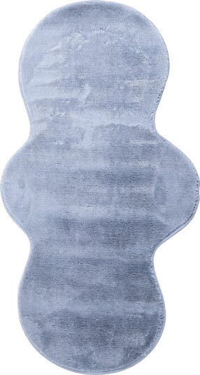 Bølgete Løper   Aranga Super Soft Fur stålblå Størrelse: 80 x 150 cm