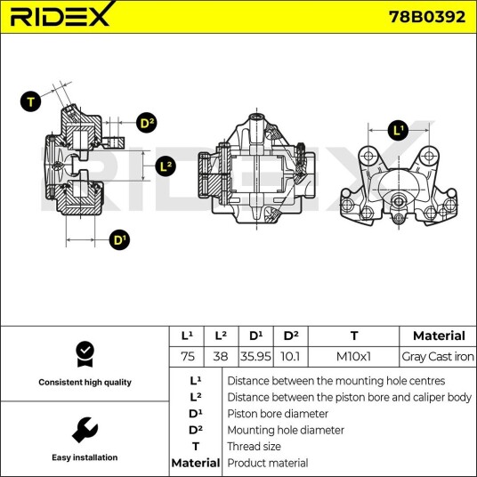 RIDEX 78B0392 Bremsecaliper RIDEX 78B0392 Bremsecaliper