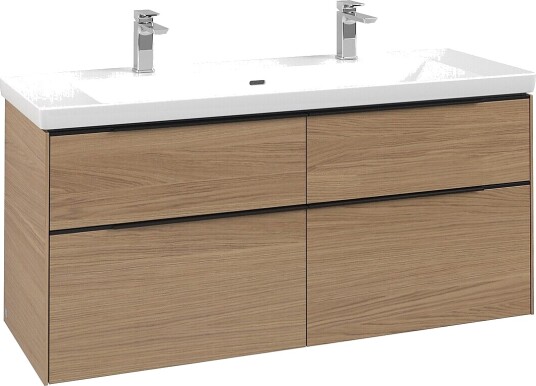 Villeroy & Boch  Subway 3.0 Servantskap m/4 skuffer 1272x576x478 mm Nordisk Eik