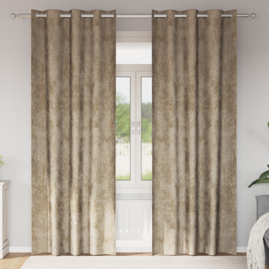Gardin med gardiner 2 pcs champagne 260 x 140 cm Fløyel