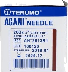 Terumo Agani kanyle 0,45×13 mm (26G × ½")-100 stk Terumo Agani kanyle 0,45×13 mm (26G × ½")-100 stk