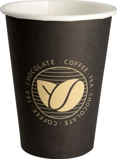Kaffebæger Beans, Abena Gastro, 11,5Cm, Ø8cm, 33 Cl, 36 Cl, Sort, Pap/Pe - (20 Stk.)