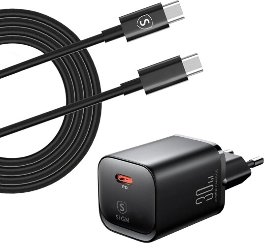 Ekstrem hurtiglader for Samsung S25 30W USB-C strømadapter + kabel 2m - svart Ekstrem hurtiglader for Samsung S25 30W USB-C strømadapter + kabel 2m - svart