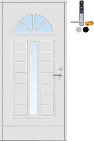 Ytterdør Bygg1 Fjell 13 Klarglass med Yale Doorman Classic Home