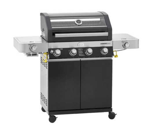 Rösle Videro G4-S Gassgrill 20500W med Sidebrenner og Termometer Svart