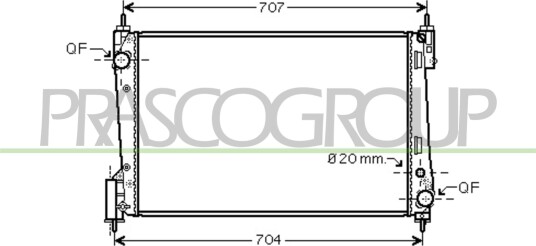 PRASCO OP034R003 Radiator motorkjøling