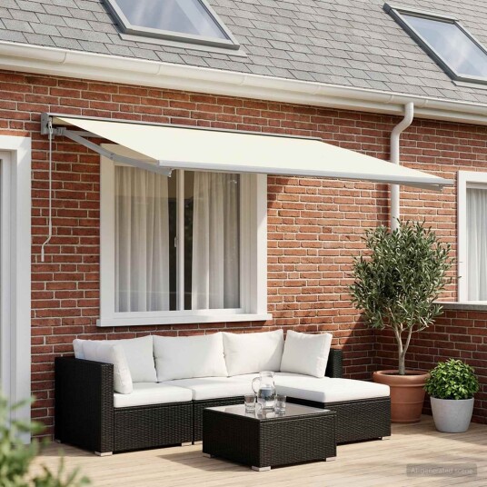 vidaXL Reserveduk til markise Krem 500 × 350 cm Polyester