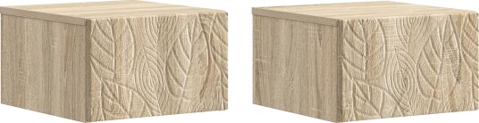 Vegghengt Nattbord 2 pcs Sonoma eik 49 x 34,5 x 20 cm