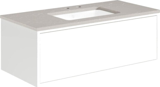 Gustavsberg Ducentic Servantskap med Benkeplate Hvit / 100cm Polar Grey 2 Hull for Kran