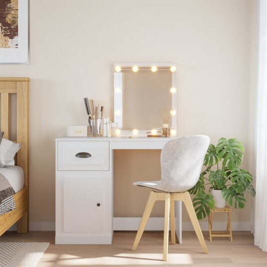 Sminkebord med LED-lys hvit 90x42x132,5 cm 8720845437701 Sminkebord med LED-lys hvit 90x42x132,5 cm 8720845437701