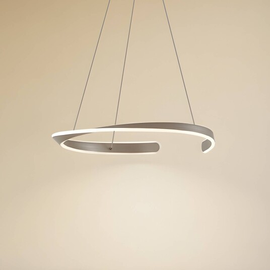 Pendellampe Eloura Lucande Aluminium / grå / sink Stue / spisestue Metall Moderne
