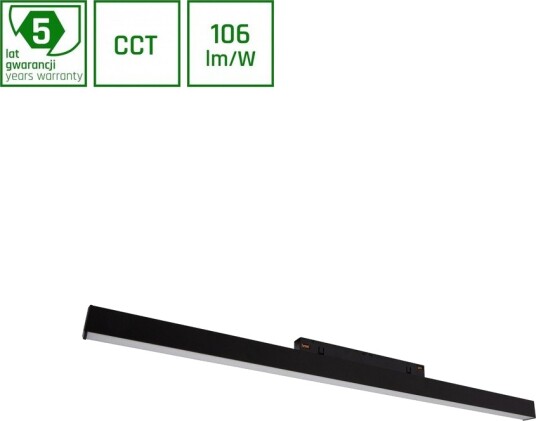 17W Shift Line M skinnespot til 48V CCT 1800lm 48V DC sort Dimbar : Ikke dimbar Kulør : CCT Varm til Kald Hvit