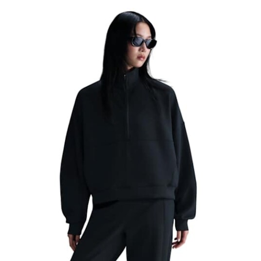 Nike 24.7 Dri FIT HZ Top Soft Knit Dame Black/Dk Smoke Grey XS