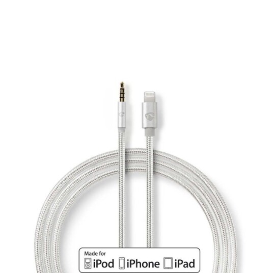 Nedis Lightning Adapter 1m 3.5mm Gullbelagt Nylon