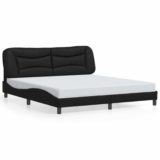 Sengeramme med LED-lys svart 180x200 cm kunstig lær 8721012356634