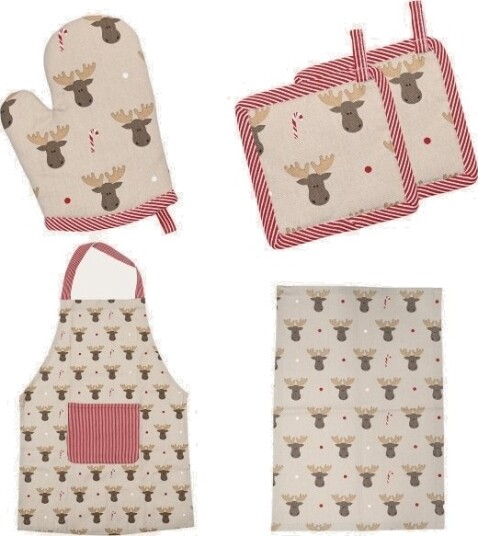 Det Gamle Apotek KjøkkenTekstiler Til Barn 4/Pk. Beige Elg Det Gamle Apotek KjøkkenTekstiler Til Barn 4/Pk. Beige Elg