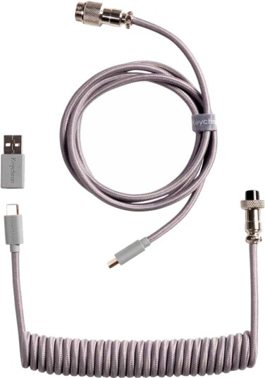 Keychron Coiled Aviator Straight 8K USB kabel grå Keychron Coiled Aviator Straight 8K USB kabel grå