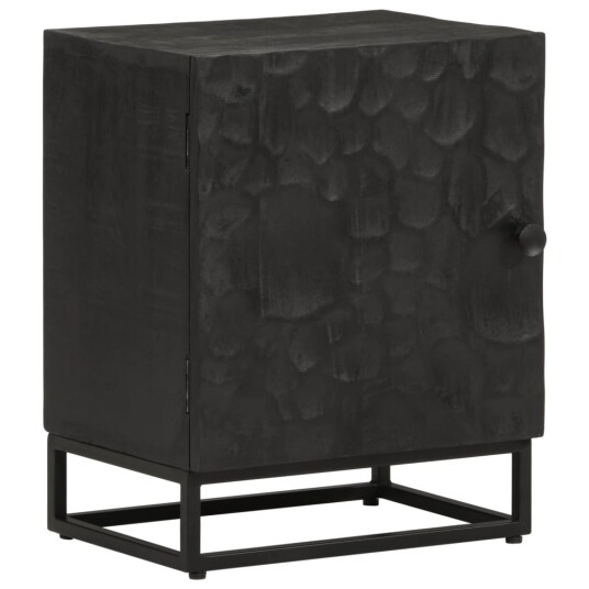  Nattbord svart 40x30x50 cm heltre mango og jern 8721012215566