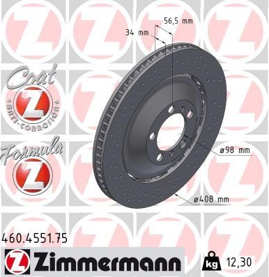 Bremseskive ZIMMERMANN 460.4551.75
