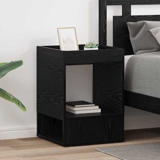 vidaXL Avlastningsbord 2 pcs Svart Eik 40 x 40 x 56 cm Konstruert tre
