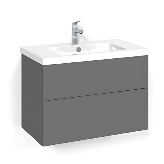 Macro Design Crown Plain/push-open Servantskap 2 Skuff - med Light Servant Antrasitt / 80cm 45 Macro Design Crown Plain/push-open Servantskap 2 Skuff - med Light Servant Antrasitt / 80cm 45