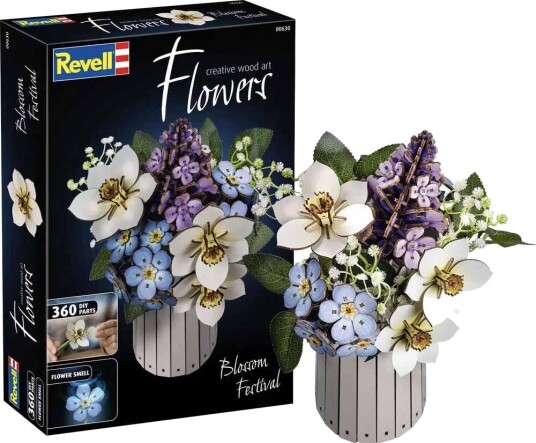 Revell Blossom Festival Blomster Byggesett i Tre med Vase og Duft-ring - 360 Deler