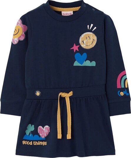 Boboli Knit Dress For Girl Bci Navy 92
