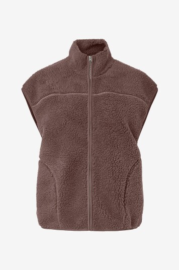 pieces   Pilevest pcSadia Teddy Vest   Brun
