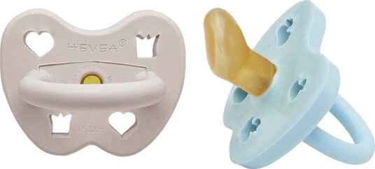 Hevea Smokker 3-36 Md. 2-pack Naturgummi Capri & Soft Pe Hevea 3-36 md Smokk Beige Blå