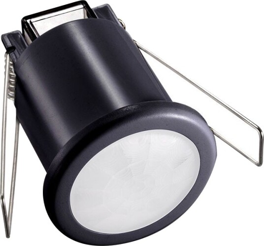 PIR taksensor for innbygging 360° Sort IP20 deteksjonsavstand opptil 8m hullmål: Ø4cm