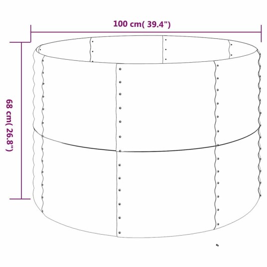vidaXL Plantekasse pulverlakkert stål 100x100x68 cm grå vidaXL Plantekasse pulverlakkert stål 100x100x68 cm grå