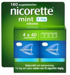 Nicorette Sugetabletter 2mg Mint 160 stk. Nicorette Sugetabletter 2mg Mint 160 stk.