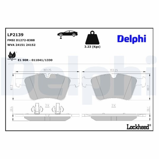Bremseklosser DELPHI LP2139 Bremseklosser DELPHI LP2139