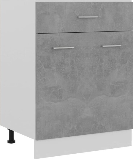 vidaXL Bunnskap med skuff betonggrå 60x46x81,5 cm konstruert tre vidaXL Bunnskap med skuff betonggrå 60x46x81,5 cm konstruert tre