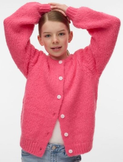 Vero Moda Girl   Kardigan vmWilo LS O neck   Rosa