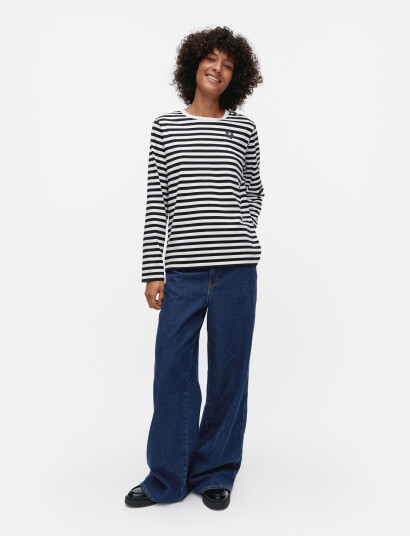 Marimekko Tasaraita Unikko Ls - Black - XS