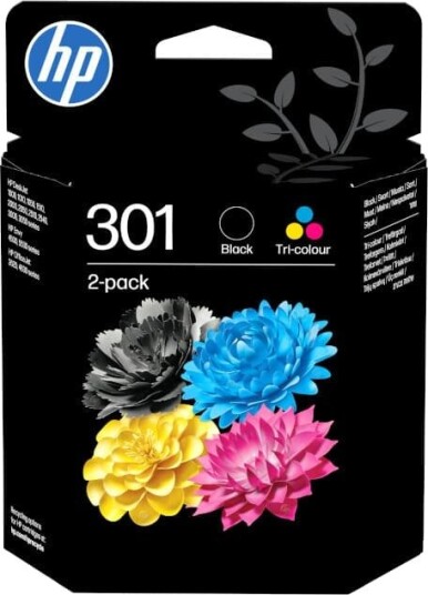 HP 301 blekkpatron 2 pk (trefarget/sort)