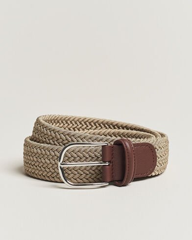 Anderson's Stretch Woven 3,5 cm Belt Beige Anderson's Stretch Woven 3,5 cm Belt Beige